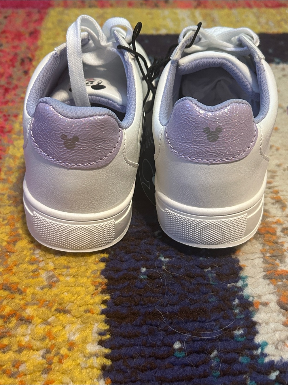 Disney White Women’s Sneakers with Lavender Mickey Accent - Picture 4 of 9